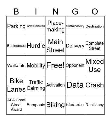 Speaker Series Bingo Card