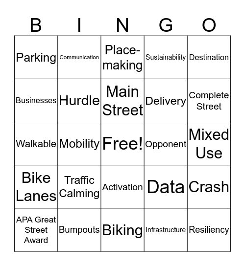 Speaker Series Bingo Card