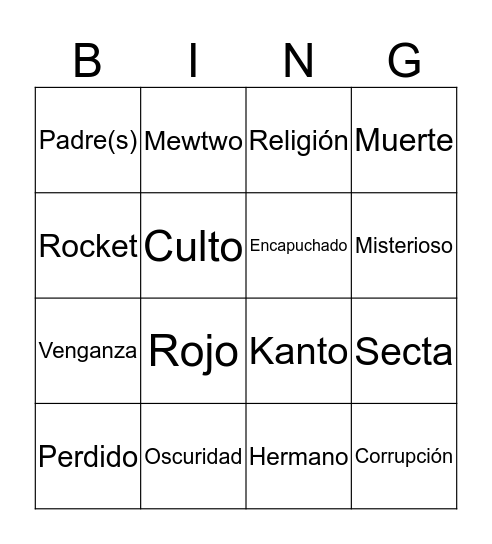 Edgy fangame Bingo Card