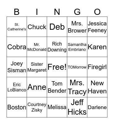 Firegirl  Bingo Card