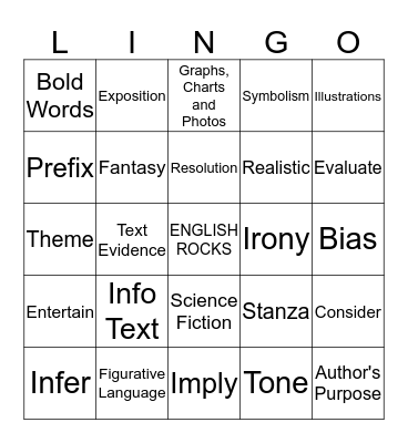 Benchmark Review Bingo Card