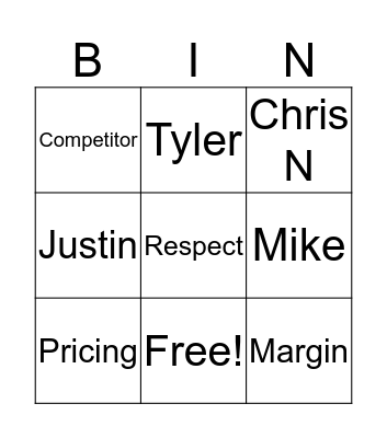 Brother Bingo Card