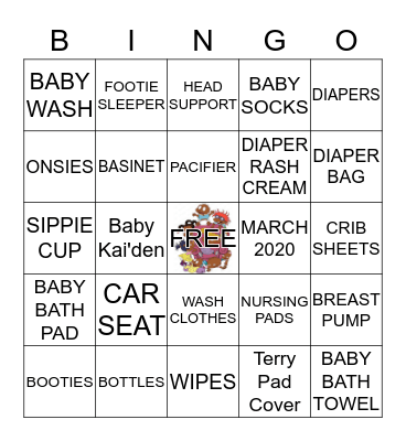 BABY SHOWER Bingo Card