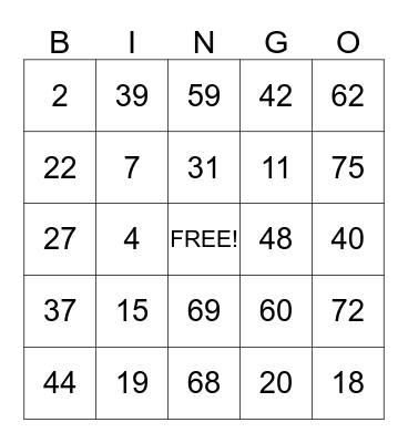 Happy Halloween  Bingo Card