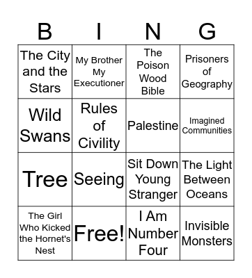 TBR Bingo Card