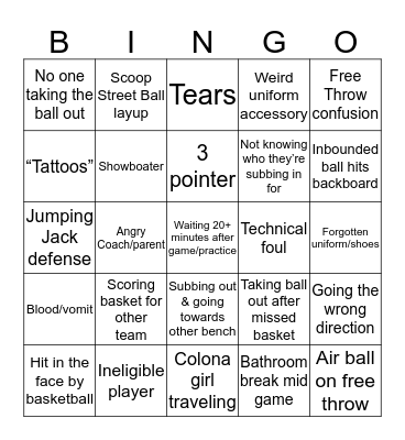 B Team Bingo Card