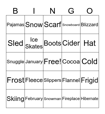 Winter Bingo Card