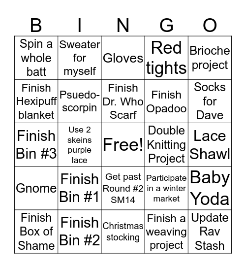 Bin-go 2020 Bingo Card