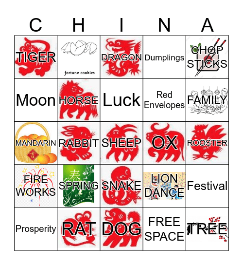 Chinese New Year Bingo Card