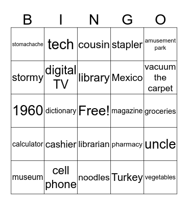 difficult words (Book 3) Bingo Card