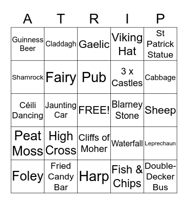 Ireland Bingo Card