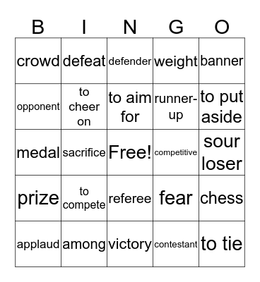 Theme 4 Bingo Card