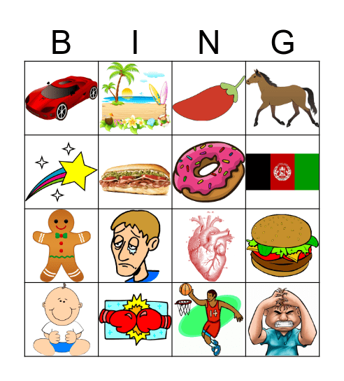 Picture 14 Bingo Card