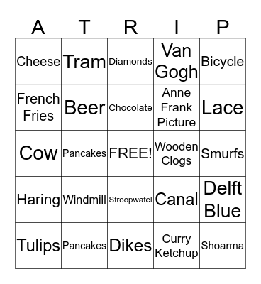 Benelux Bingo Card