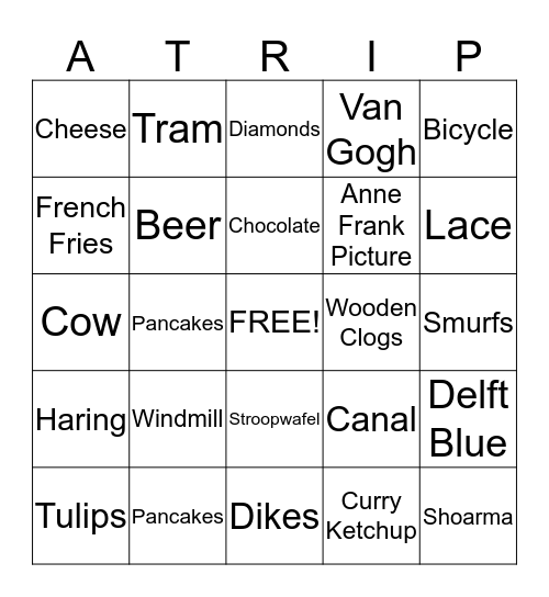 Benelux Bingo Card