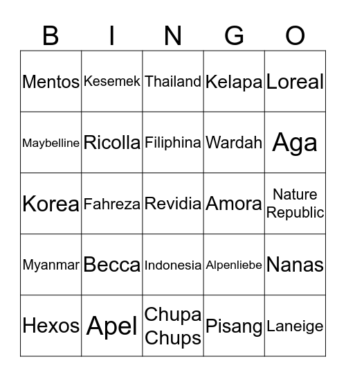 Jea Bingo Card