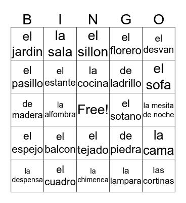LA CASA - 2  Bingo Card