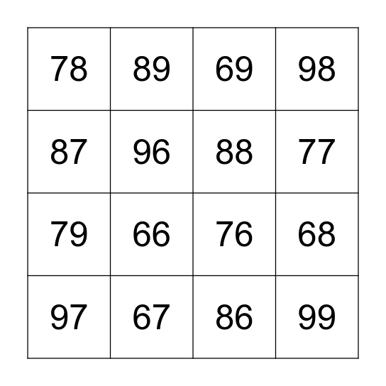 ASL Bingo Card