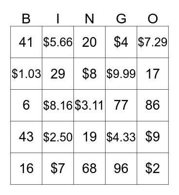 ASL Bingo $$$  Bingo Card