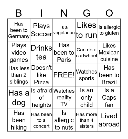Council Programs Bingo Card