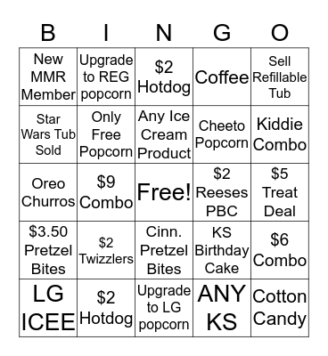 Tuesday Bingo Card
