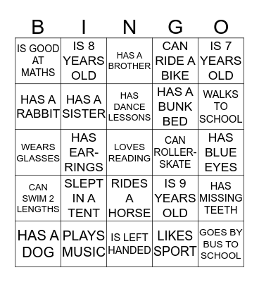 WHO'S WHO? Bingo Card