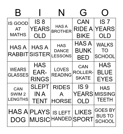 WHO'S WHO? Bingo Card