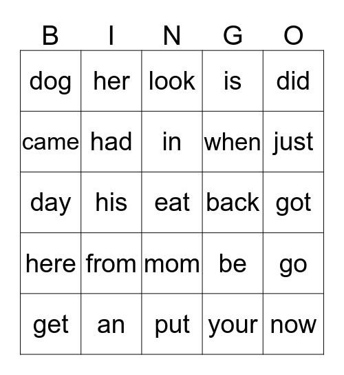 Letterland BINGO - H Bingo Card