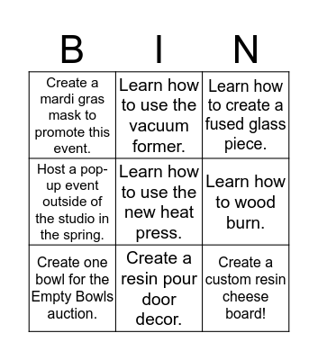 Ryan's Bingo Card Bingo Card