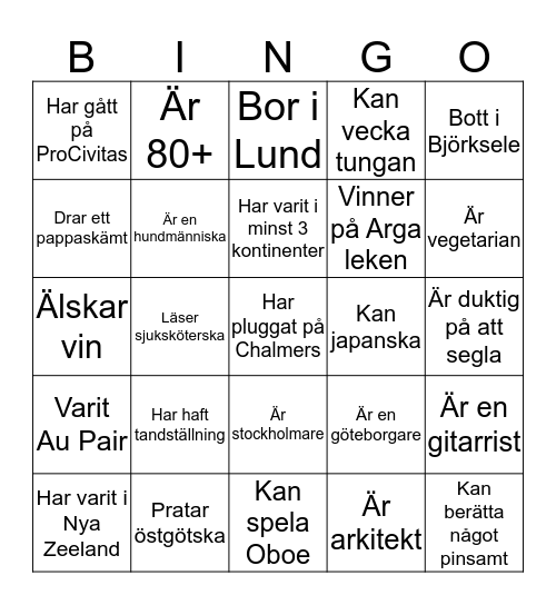 Bingo Card