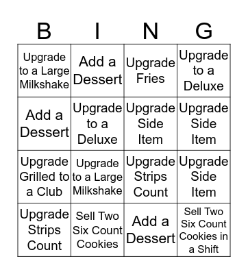 Upgrade Bingo Card