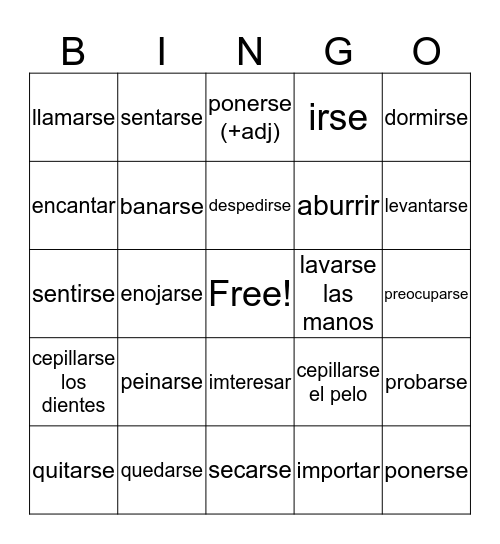 Ch 7 Part 1 Bingo Card