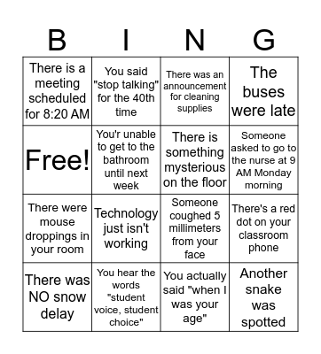 Bingo Card