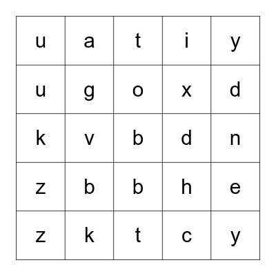 SPANISH ALPHABET Bingo Card