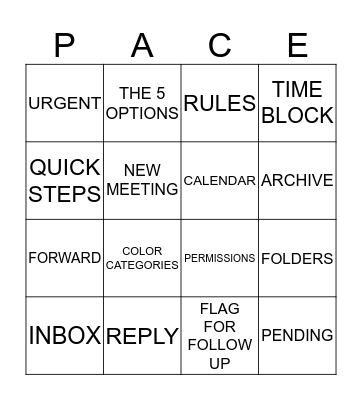 EMAIL MANAGEMENT Bingo Card
