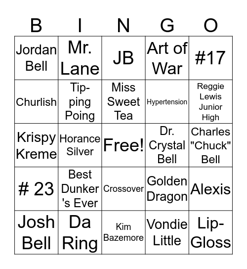 Crossover Bingo Card