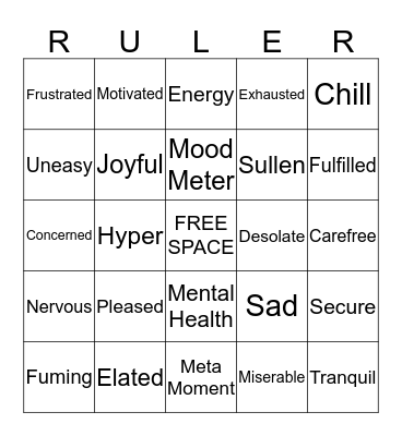 MOOD METER Bingo Card