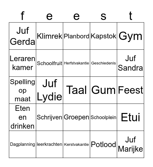 Het Grote Kompas Bingo Spel Bingo Card