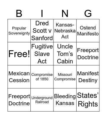 Unit 1 BINGO! Bingo Card