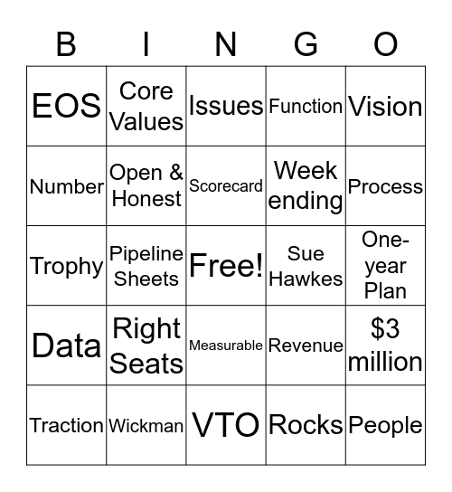 Traction Tools + EOS Bingo Card