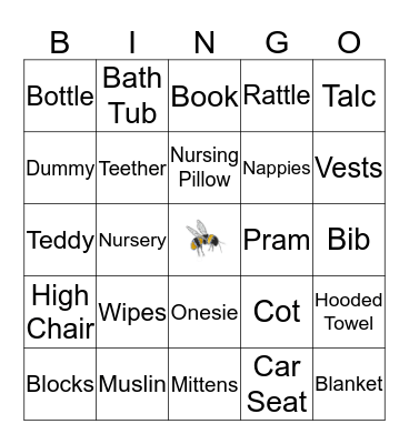 BABY SHOWER Bingo Card