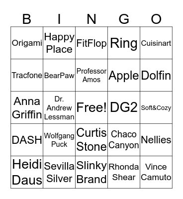 HSN Bingo! Bingo Card