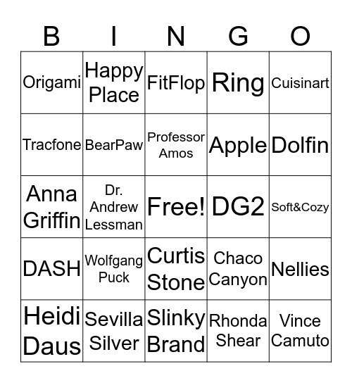 HSN Bingo! Bingo Card