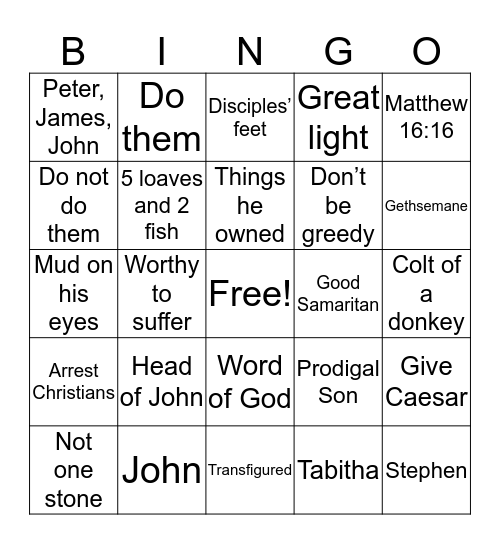 JBQ Bingo Card