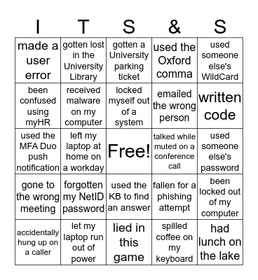 NEVER HAVE I EVER... Bingo Card