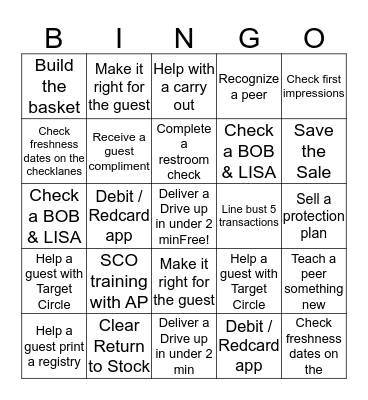 Back to Basics Bingo Card