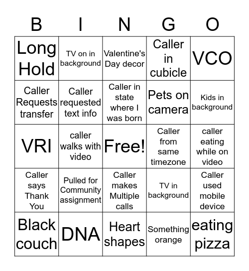 NewCo Interpreting Bingo Card