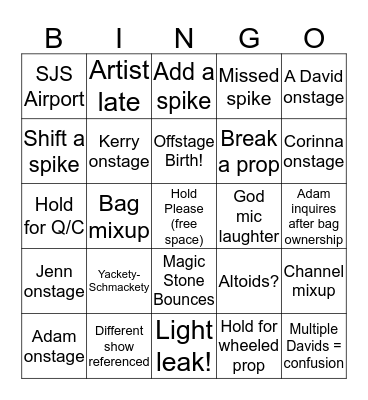 Flight Tech Bingo Card