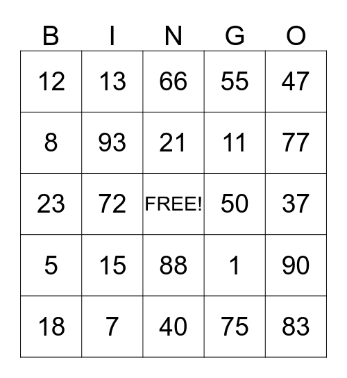 Team Arroyo Bingo Card