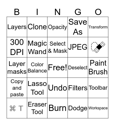 Photoshop Bingo Card
